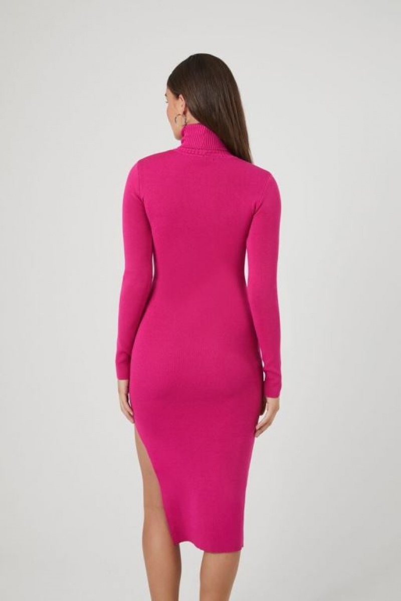 Vestido Forever 21 Turtleneck Midi Mujer Berry | 2koHlD2Kk7N