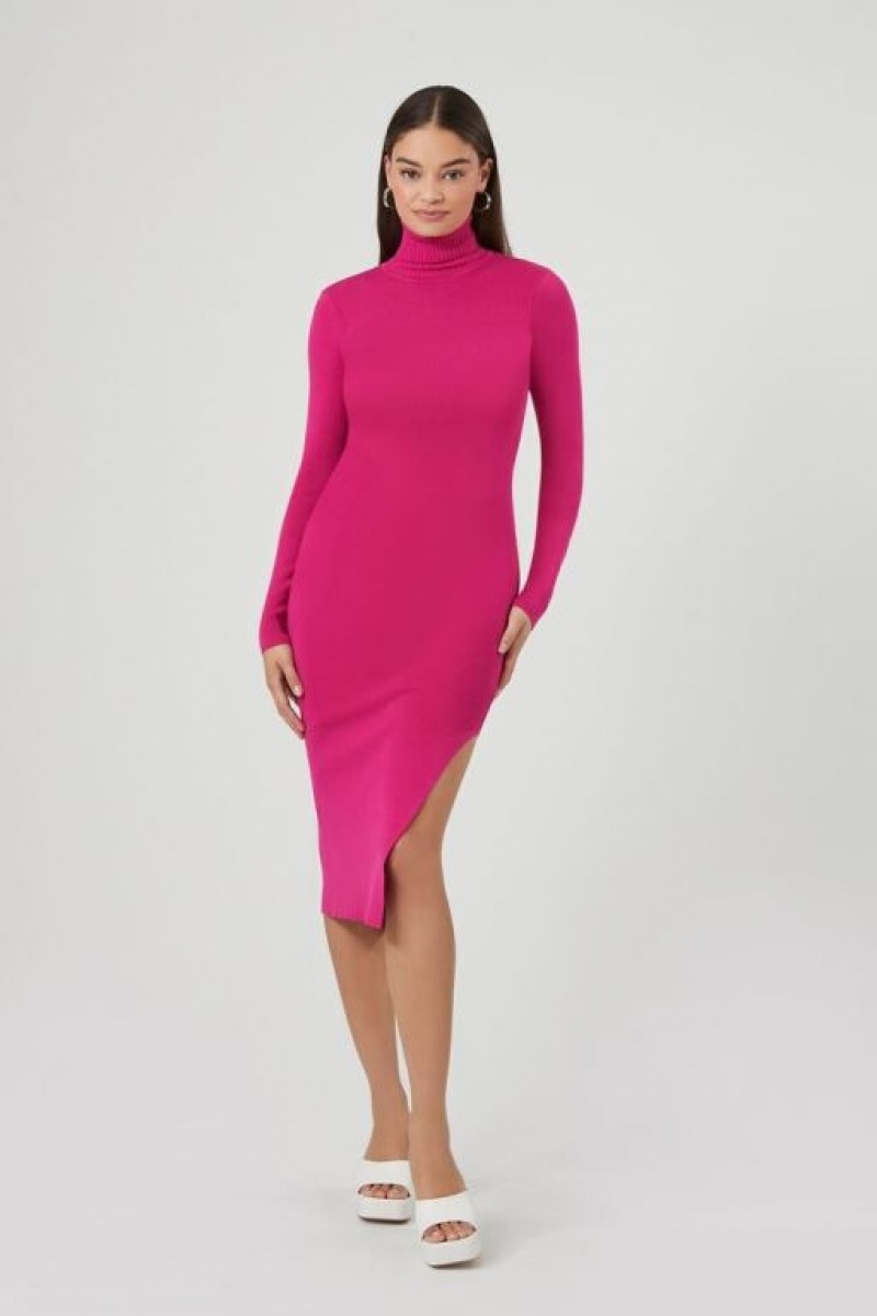 Vestido Forever 21 Turtleneck Midi Mujer Berry | 2koHlD2Kk7N