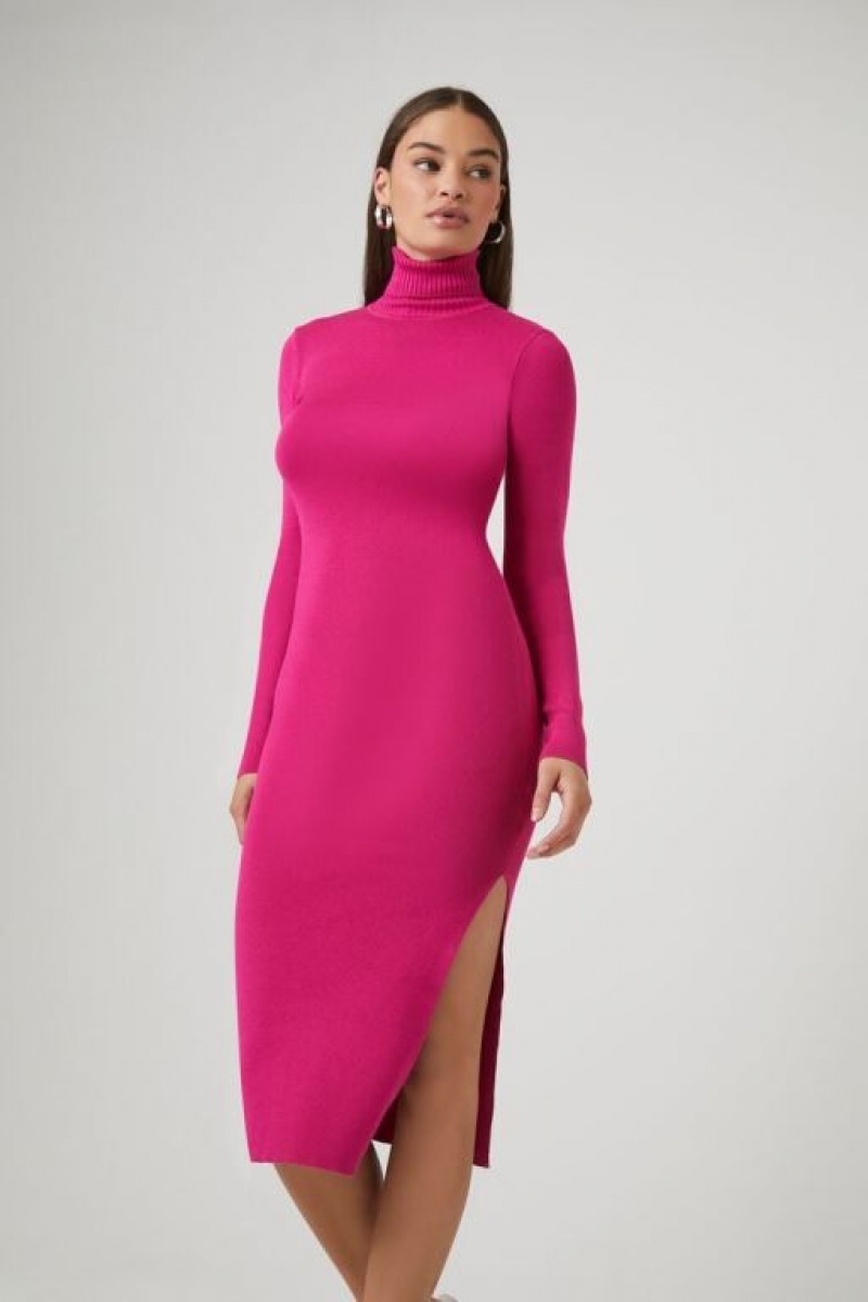 Vestido Forever 21 Turtleneck Midi Mujer Berry | 2koHlD2Kk7N