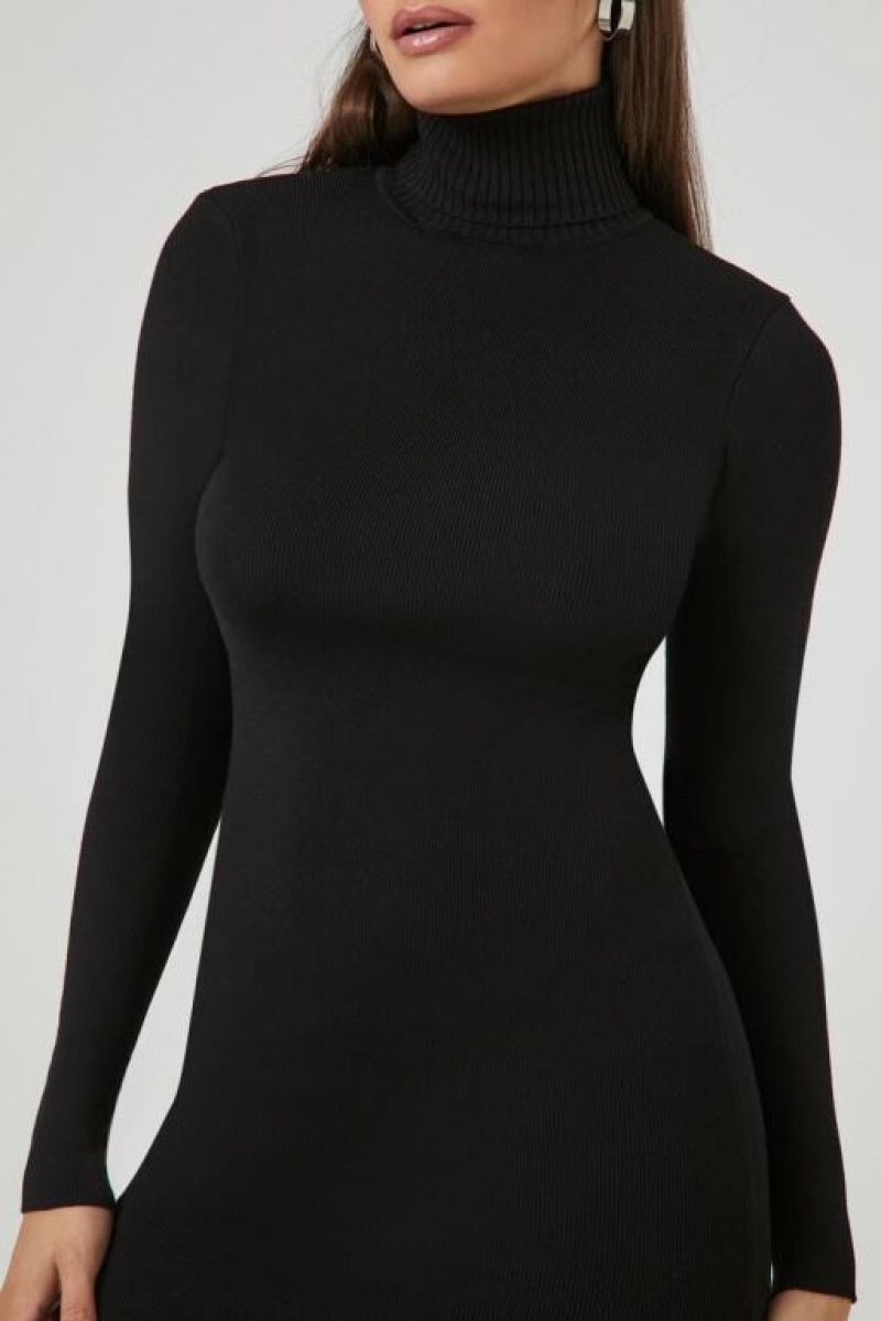 Vestido Forever 21 Turtleneck Midi Mujer Negras | A6OgBCeBch7