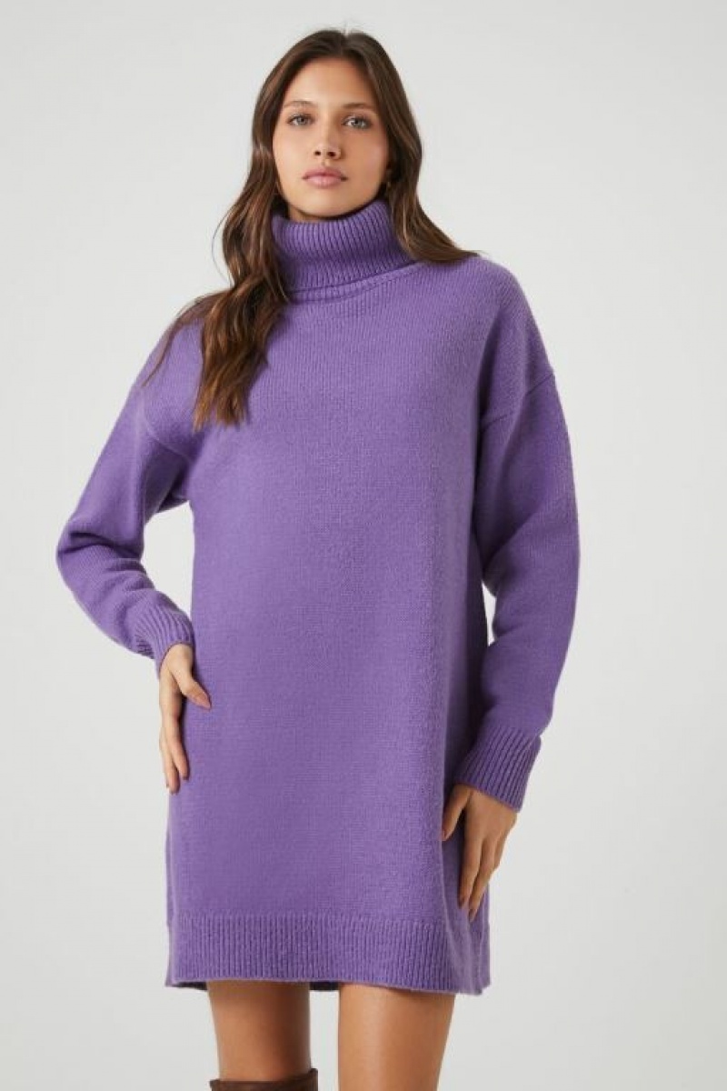 Vestido Forever 21 Turtleneck Mini Mujer Moradas | lJ1jM315puV