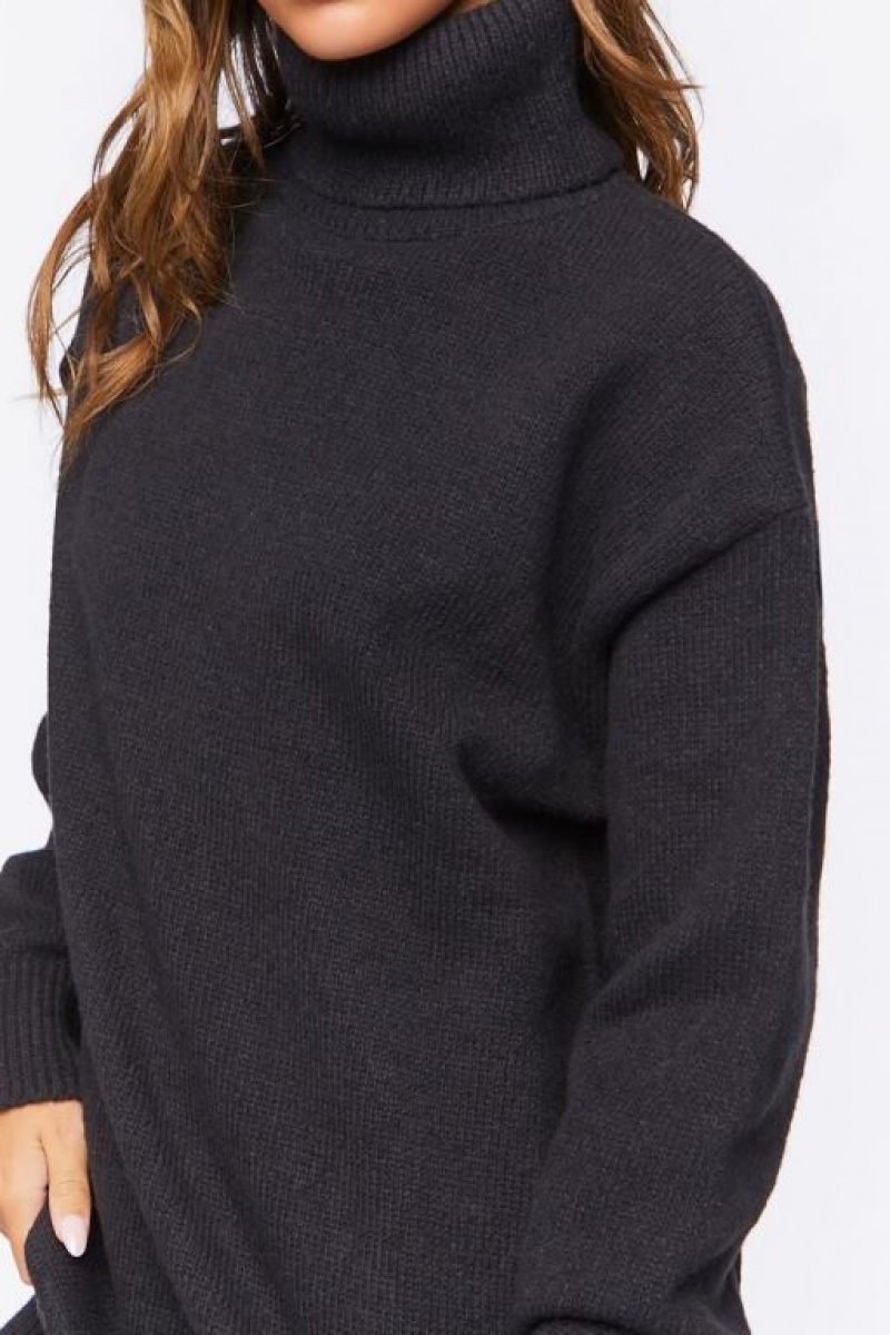 Vestido Forever 21 Turtleneck Mini Mujer Negras | haNfNjqlkJK