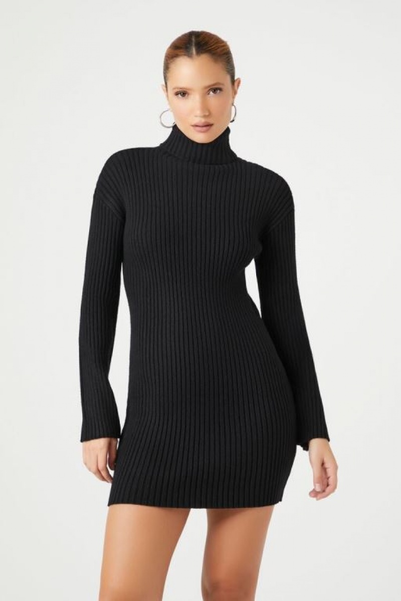 Vestido Forever 21 Turtleneck Mini Mujer Negras | f90cQ3LSZKA