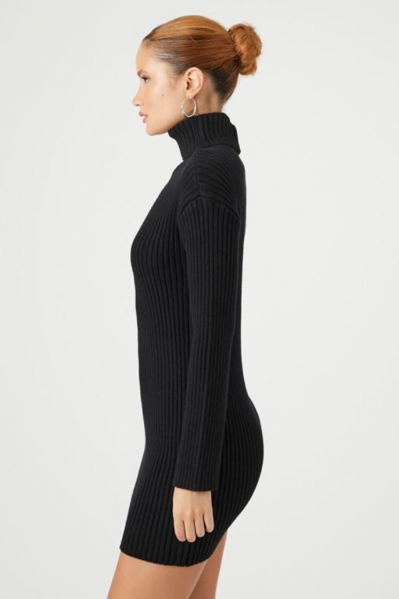 Vestido Forever 21 Turtleneck Mini Mujer Negras | f90cQ3LSZKA