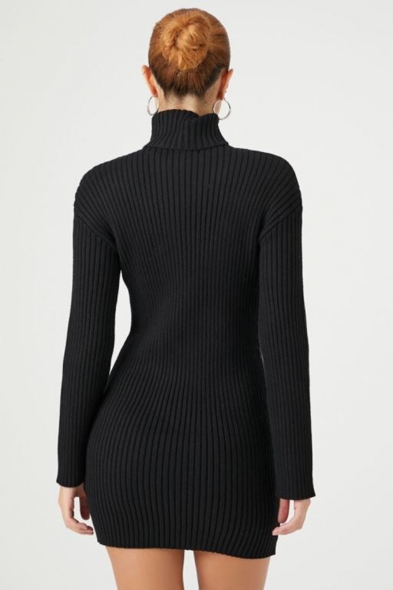 Vestido Forever 21 Turtleneck Mini Mujer Negras | f90cQ3LSZKA