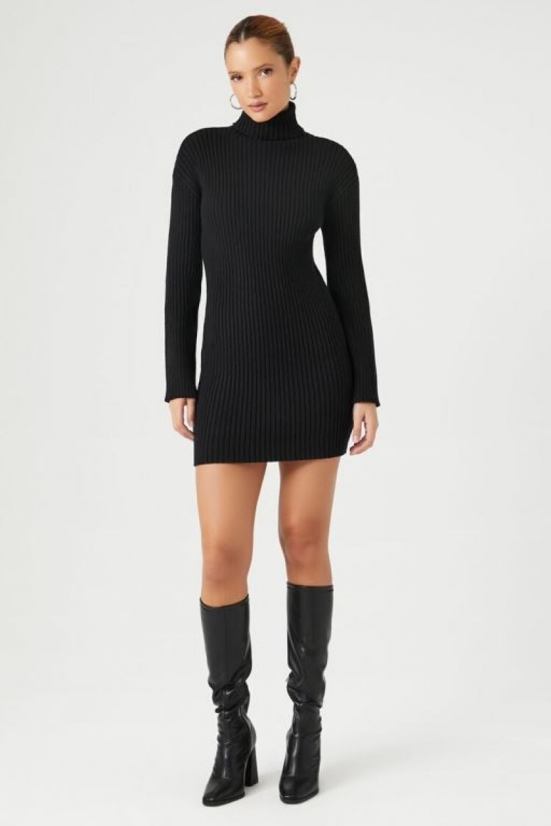 Vestido Forever 21 Turtleneck Mini Mujer Negras | f90cQ3LSZKA