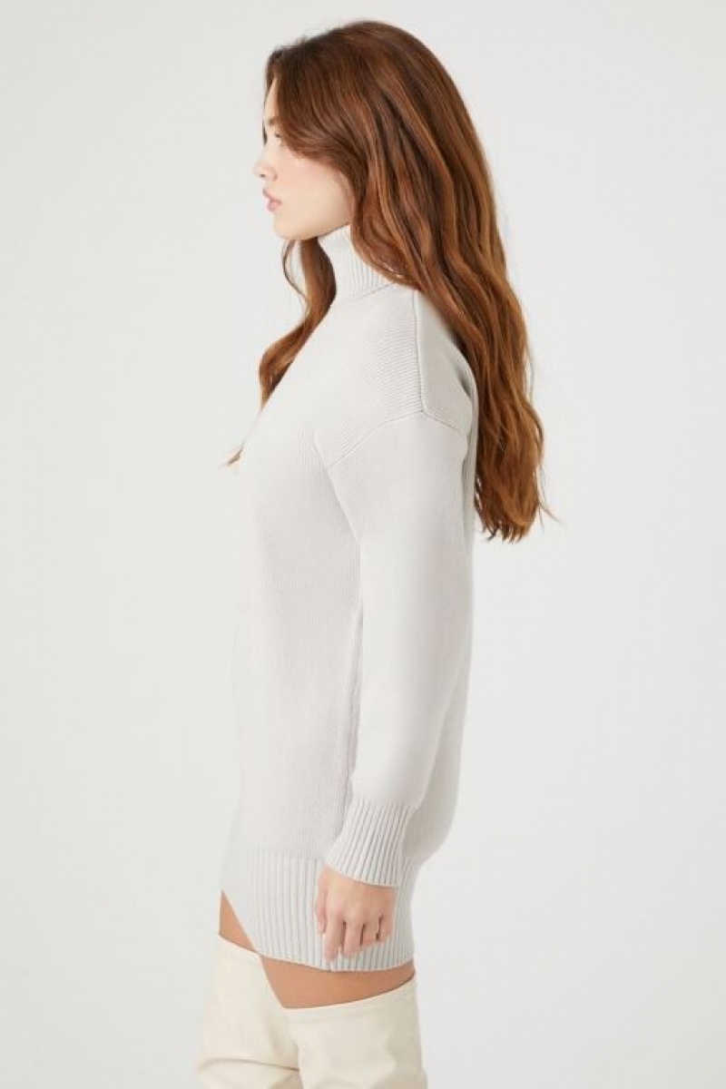 Vestido Forever 21 Turtleneck Mini Mujer Gris | I6GYCNVg3Ce