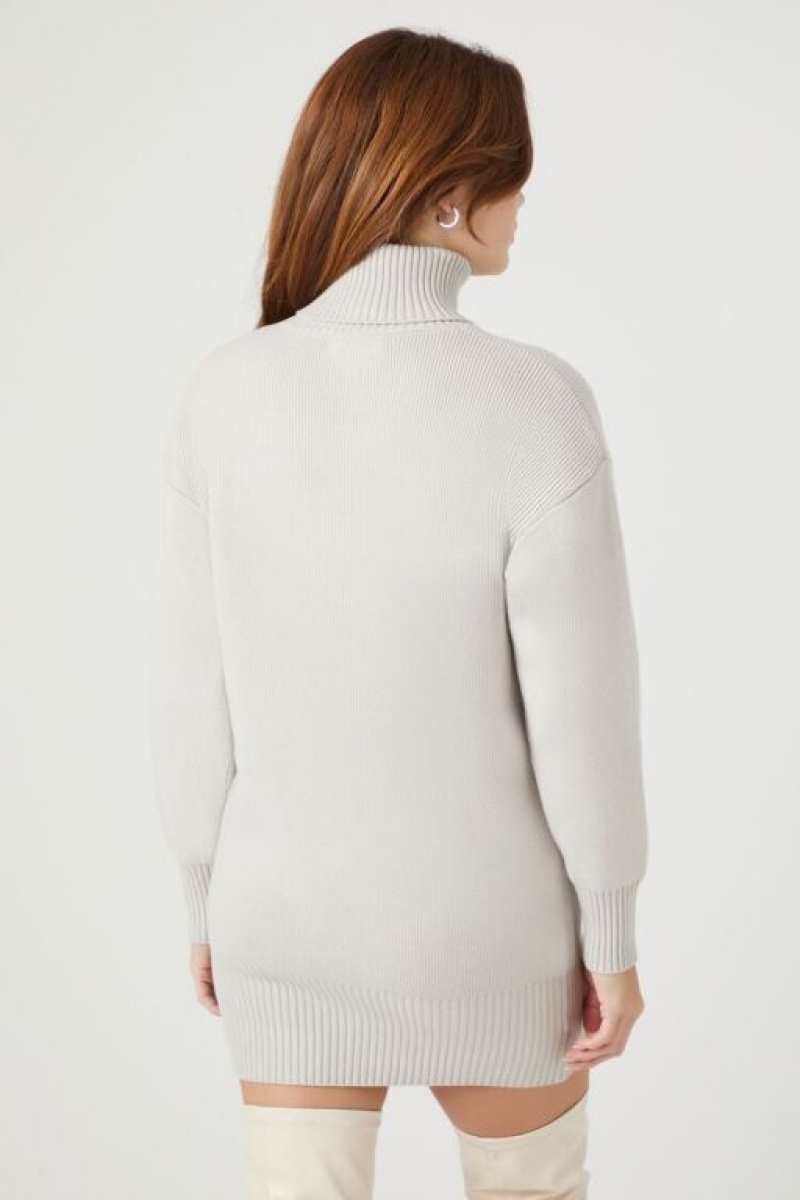 Vestido Forever 21 Turtleneck Mini Mujer Gris | I6GYCNVg3Ce