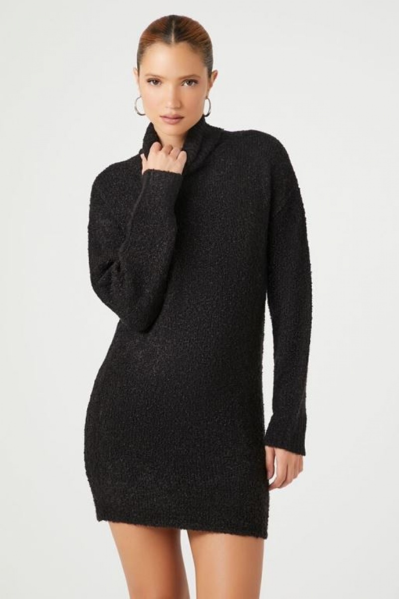 Vestido Forever 21 Turtleneck Mini Mujer Negras | Dkh9YLqbwI8