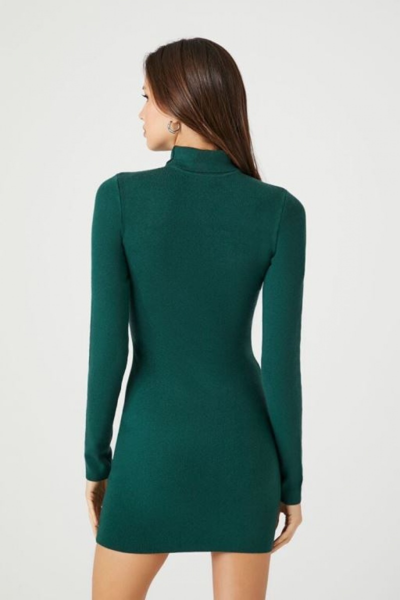 Vestido Forever 21 Turtleneck Mini Mujer Turquesa | 7ZpDTt2feRn