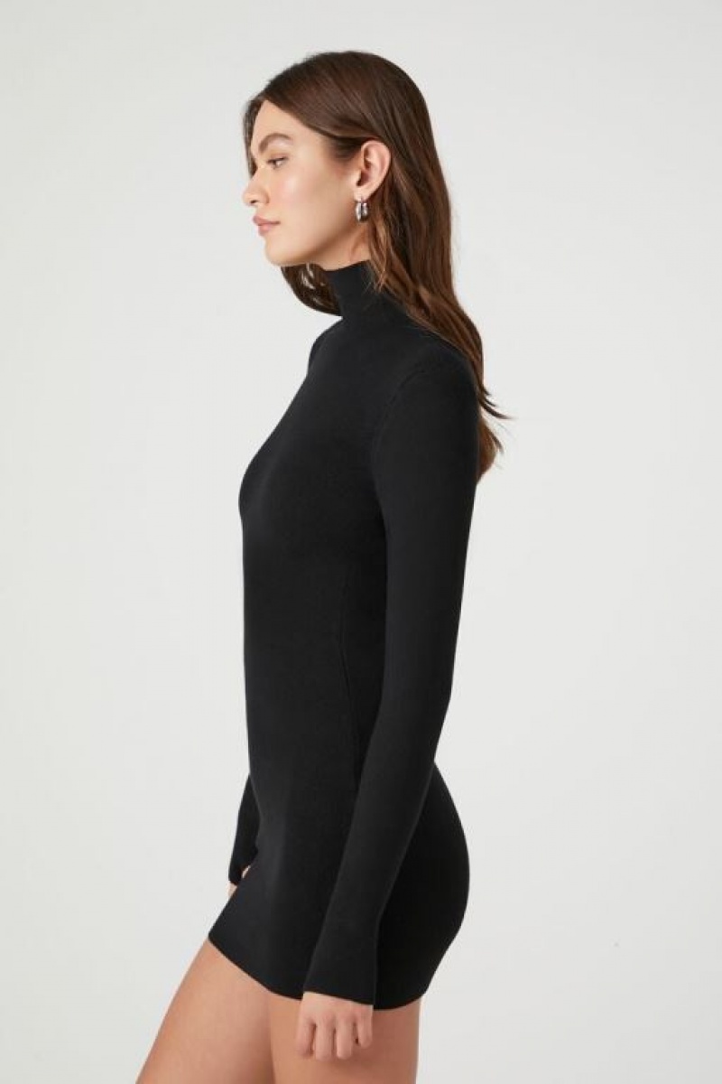 Vestido Forever 21 Turtleneck Mini Mujer Negras | rPZQWj2DAdl