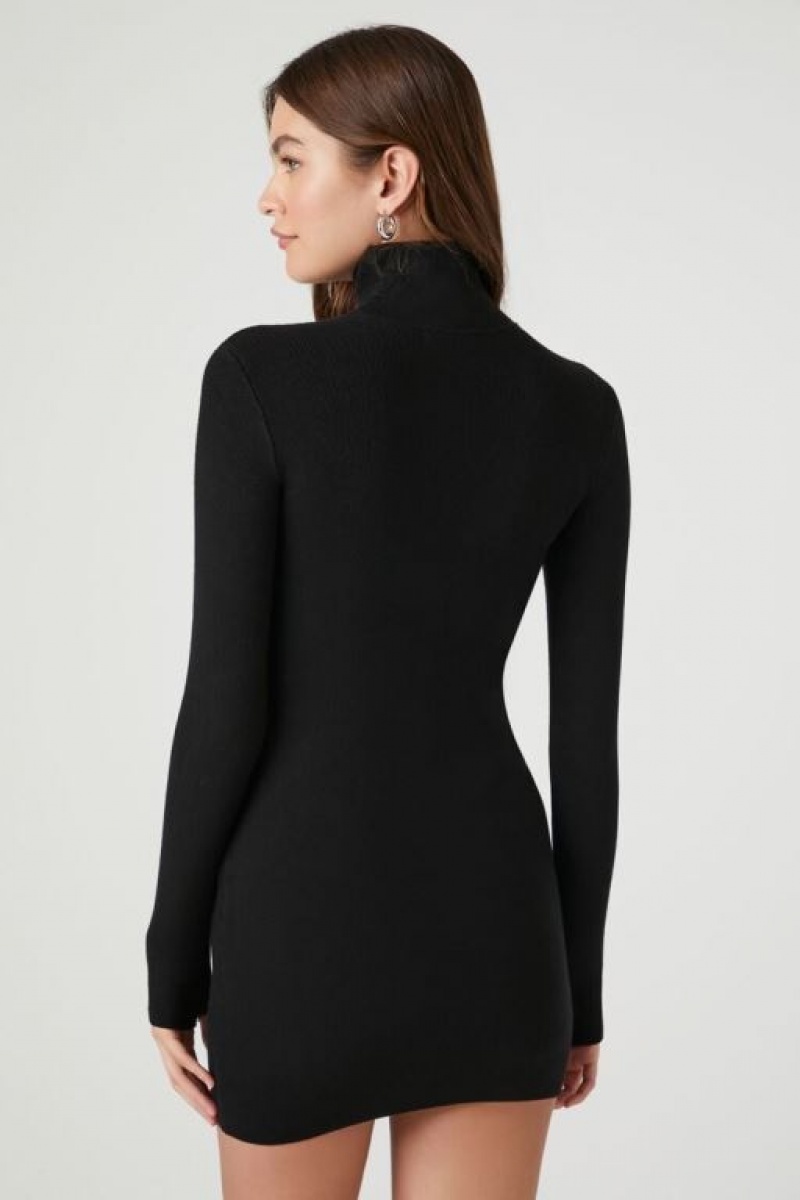 Vestido Forever 21 Turtleneck Mini Mujer Negras | rPZQWj2DAdl