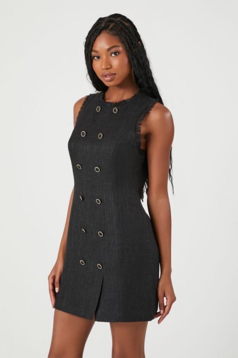 Vestido Forever 21 Tweed Sleeveless Mini Mujer Negras | 3QBlKVMjHnt