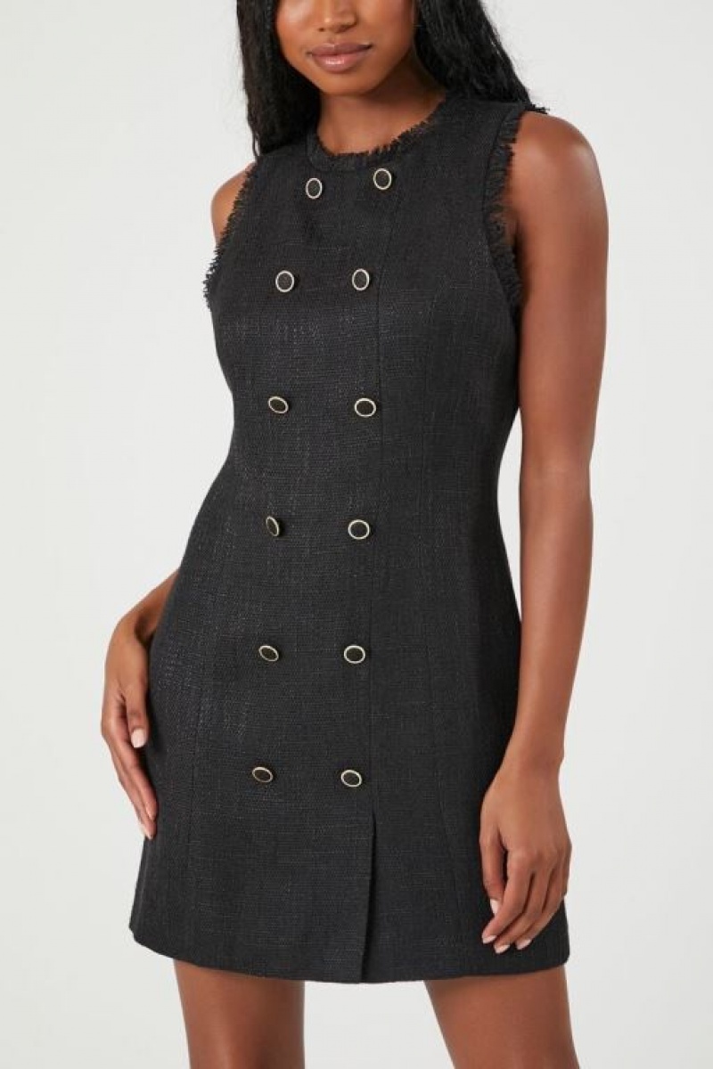 Vestido Forever 21 Tweed Sleeveless Mini Mujer Negras | 3QBlKVMjHnt