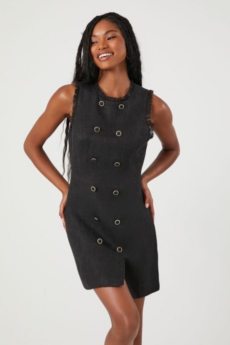 Vestido Forever 21 Tweed Sleeveless Mini Mujer Negras | 3QBlKVMjHnt