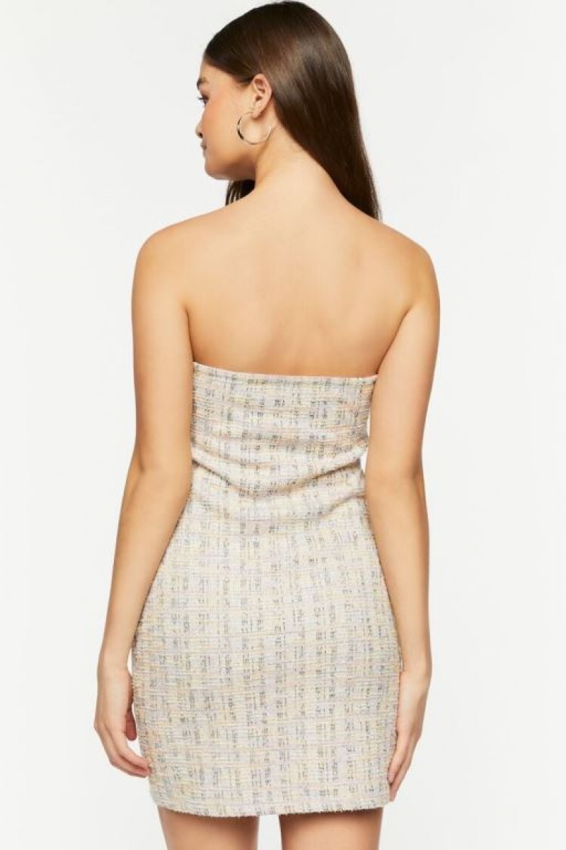 Vestido Forever 21 Tweed Tube Mini Mujer Blancas Multicolor | moWhPPlFBvF