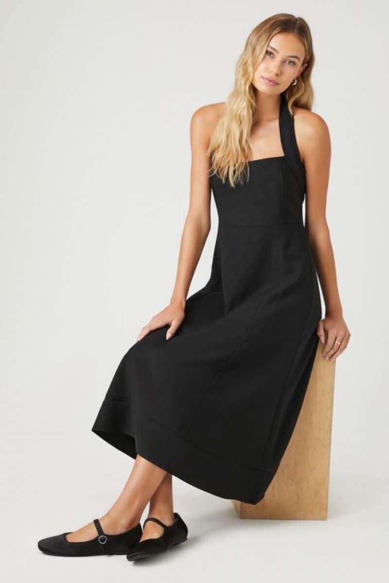 Vestido Forever 21 Twill Halter A Line Maxi Mujer Negras | cA5Q8bZmXni