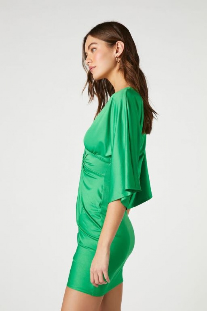 Vestido Forever 21 Twist Front Mini Mujer Verde | moeKNqTA4Hb