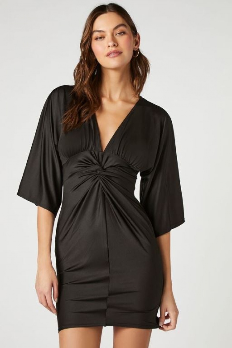 Vestido Forever 21 Twist Front Mini Mujer Negras | bXQszegWa3k