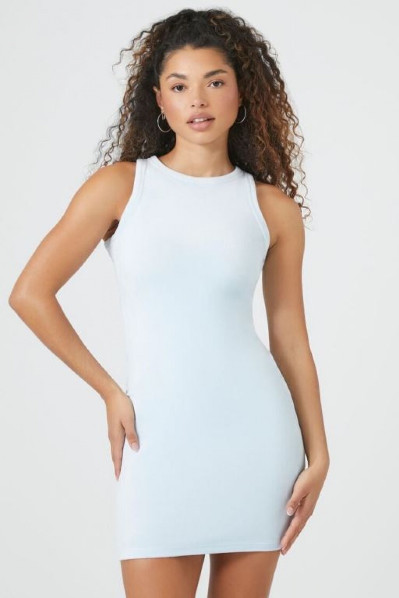 Vestido Forever 21 Velour Mini Tank Mujer Azules | S9qolr0Tt8f