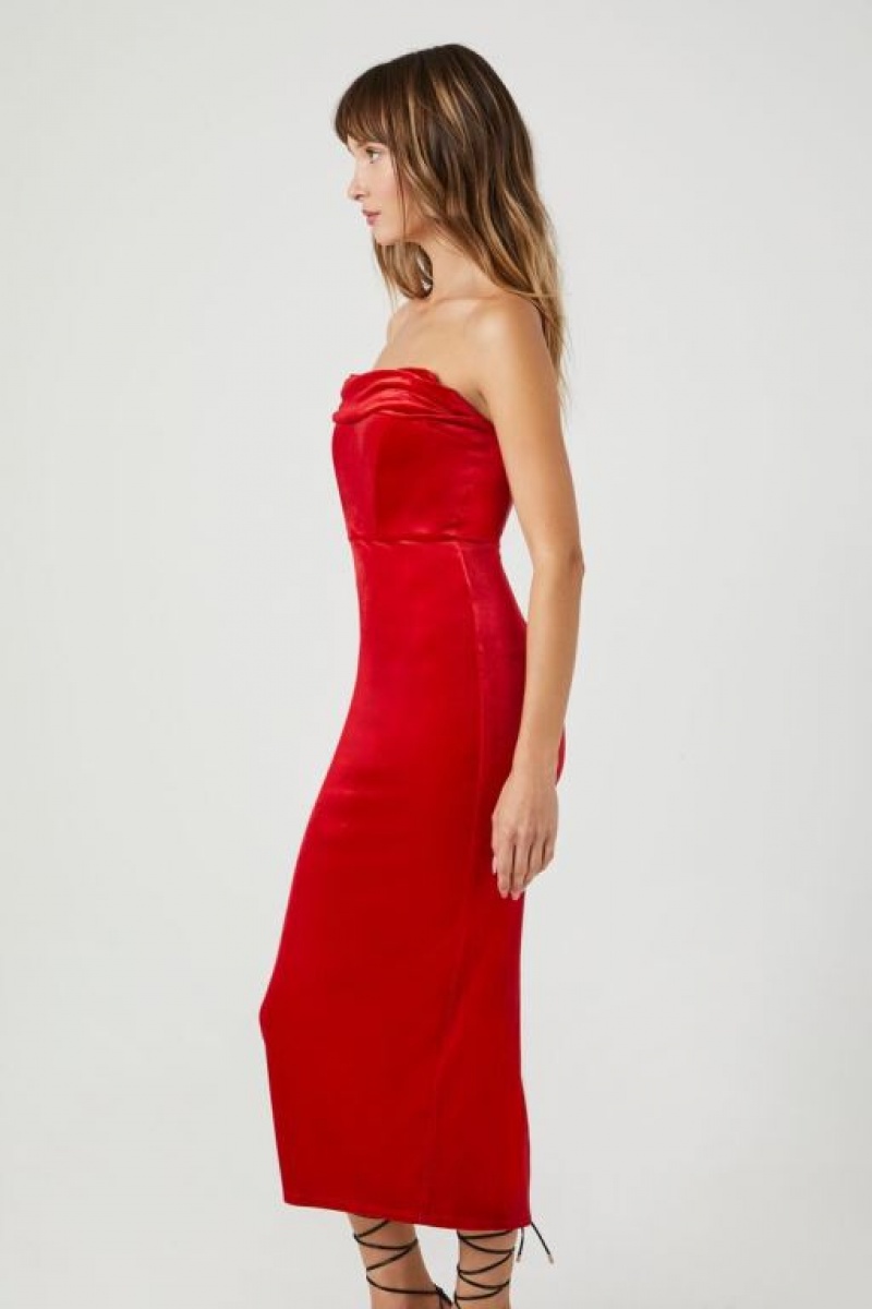 Vestido Forever 21 Velvet Tube Midi Mujer Rojas | p2qNRmdftrI