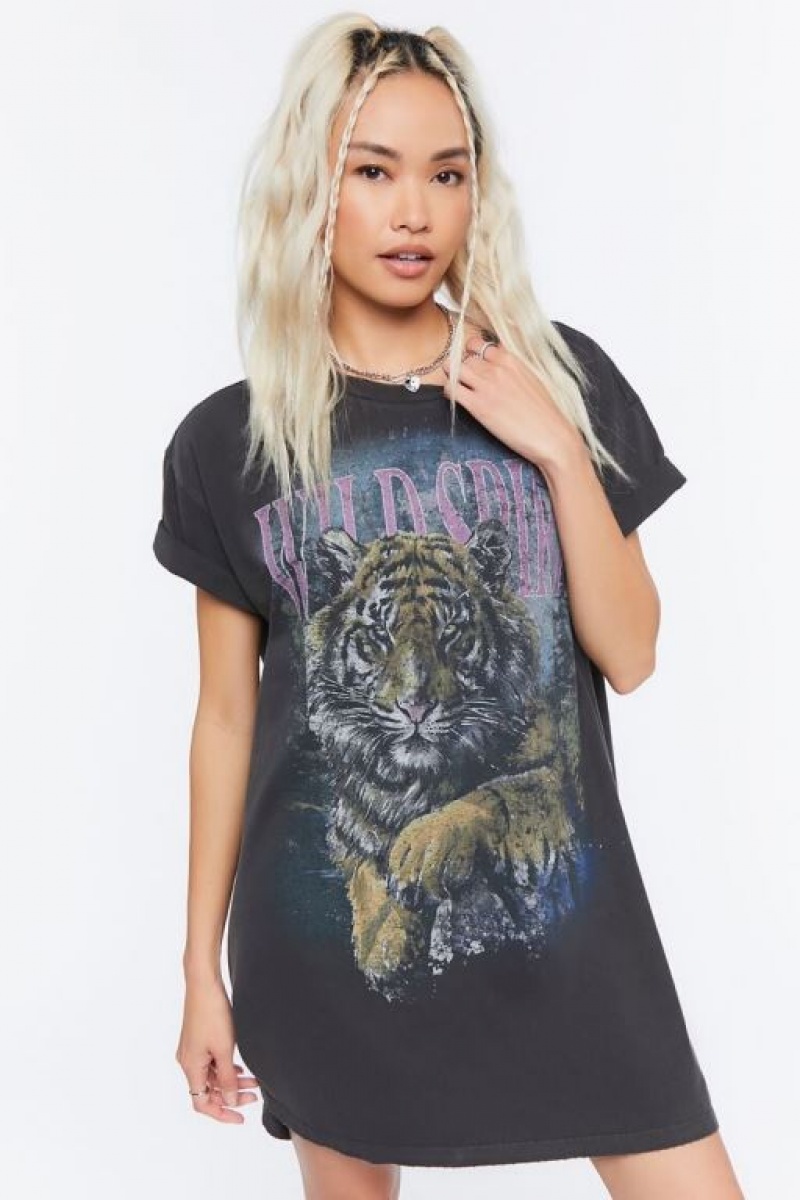 Vestido Forever 21 Wild Spirit Estampadas T Shirt Mujer Negras Multicolor | r9A7fI2FCqu