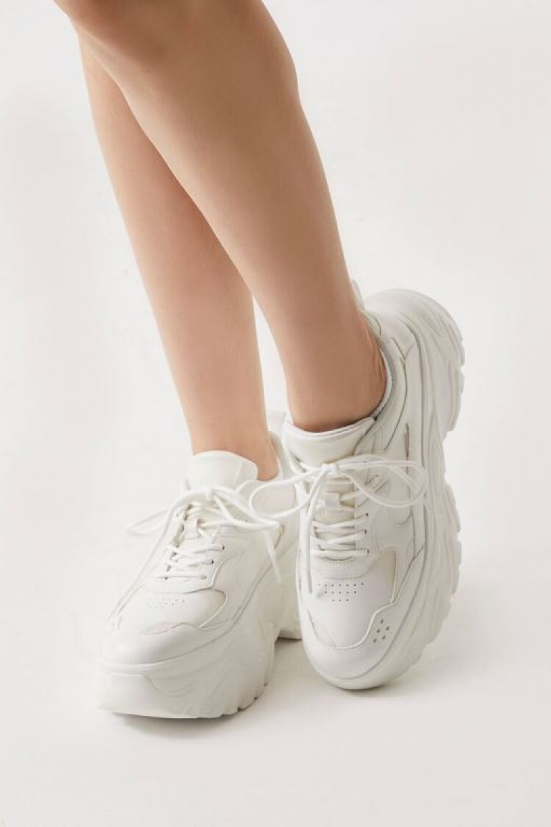 Zapatillas Forever 21 Chunky Platform Mujer Blancas | a78jBFqYpwF