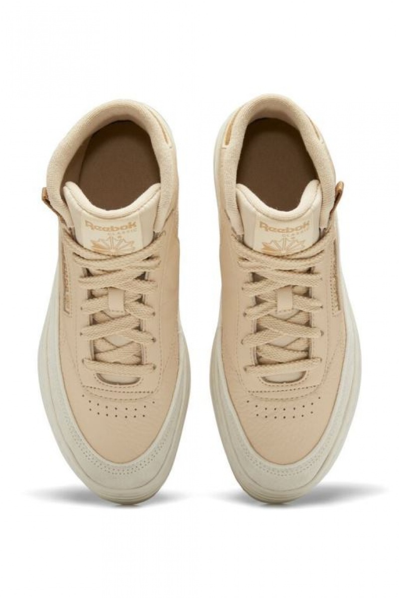 Zapatillas Forever 21 Reebok Club C Geo Mid Shoes Mujer Beige | A0XYu4ZCWVI